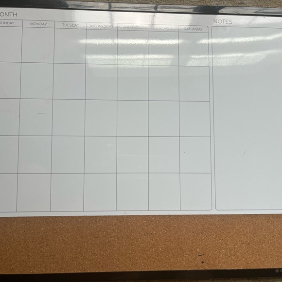 Wipable Calendar with note section and cork board - Picture 2 of 2